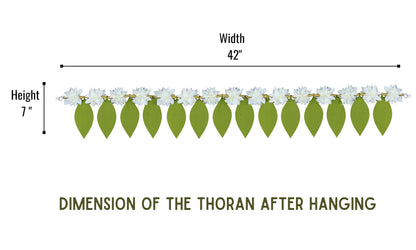 Toran for Main Door Entrance, Handmade Mango Leaf Toran for Home, Traditional Bandarwal for Festival, Pooja, Wedding & Home Decor, Wall Hanging (42 x 7 Inches, Green)