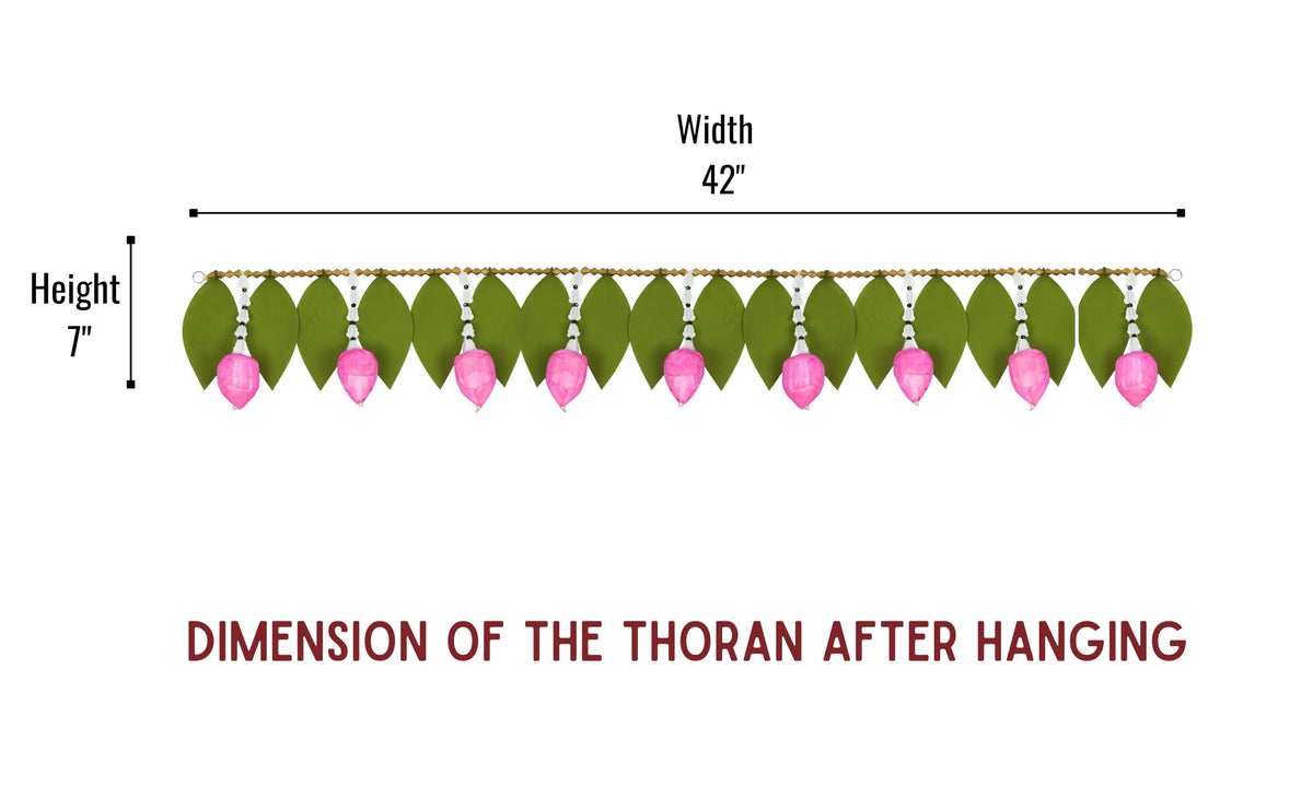 Toran for Main Door Entrance, Handmade Mango Leaf Toran, Traditional Bandarwal for Festival, Wedding & Home Decor, Artificial Leaf Door Hanging (42 x 7 Inches, Green)
