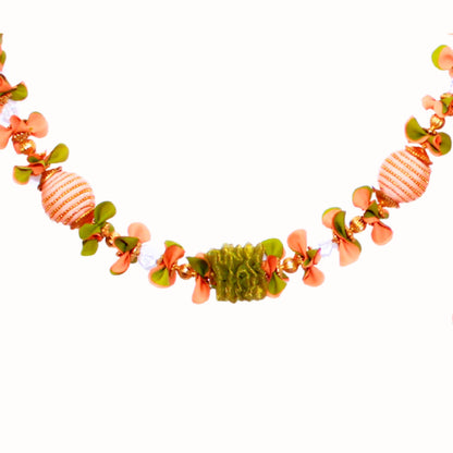 Jhumka Doorway Flower Peach toran for Door Entrance, Hanging Toran for Main Door Entrance, Thoran for Mandir & Living Room Decor, Bandarwal for Home & Temple (22x42 inch)