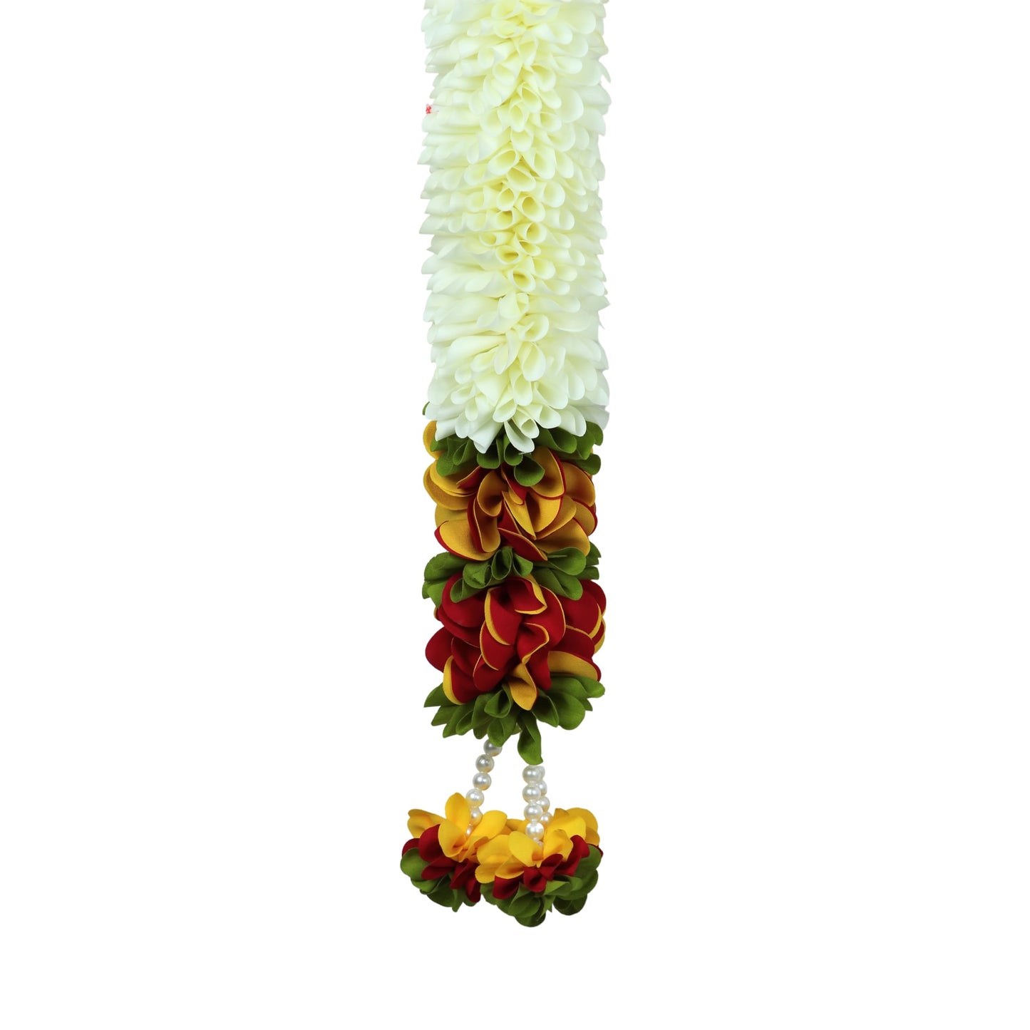 Toran for Main Door Entrance, Bandarwal for Festival, Pooja Mandir & Wedding, Handmade Traditional Flower Hanging for Home & Office Decor (42 inches 24 inches) White