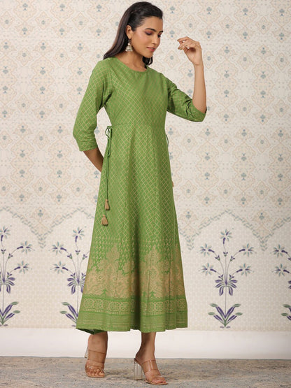 Dhiyona OD  Ethnic Motif Printed Pure Cotton A-Line Kurta