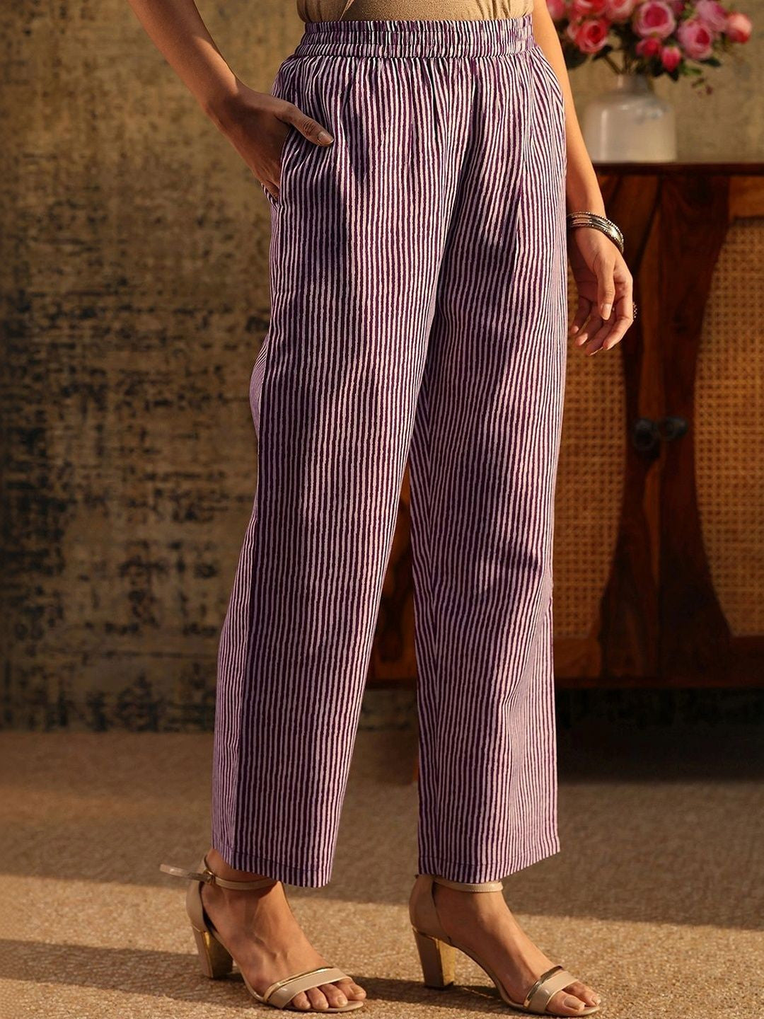 Burgundy Bandhani Cotton Blend Straight Suit Set
