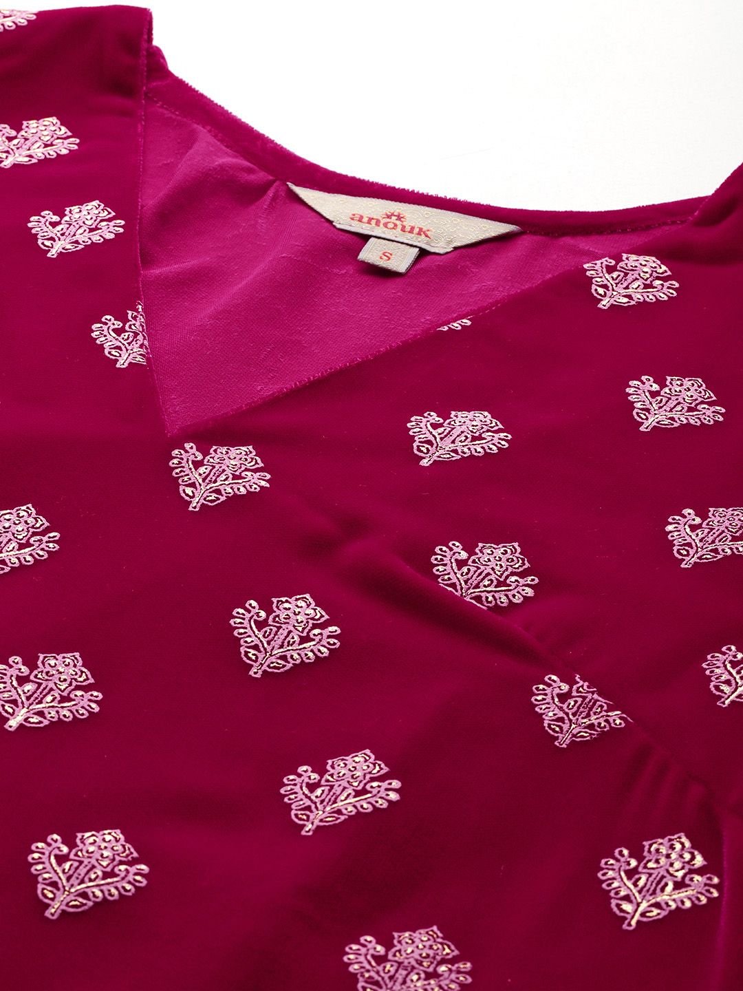 Dhiyona AN Tyohaar Collection Velvet Finish Printed Kurta with Sharara & Dupatta