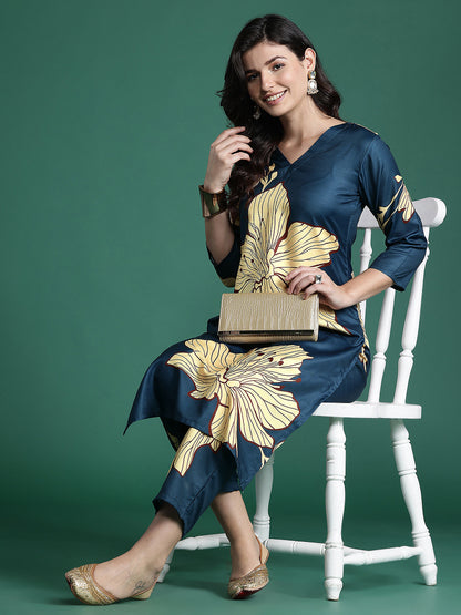 Floral Printed Kurta with Trousers
