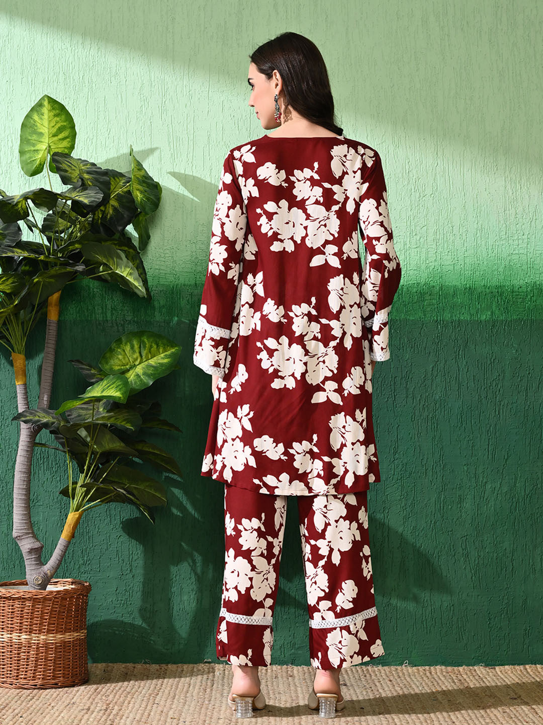Printed A-Line Kurta With Trouser