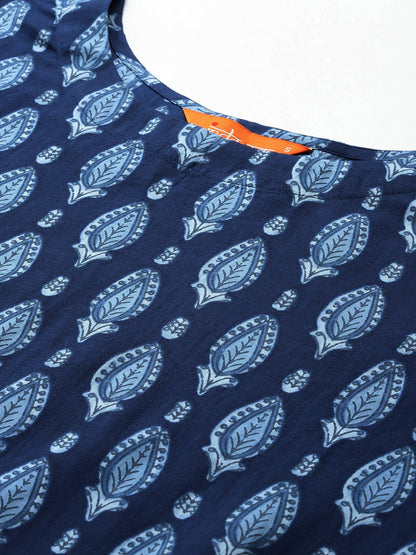Ethnic Motifs Printed Pure Cotton Kurta with Trousers
