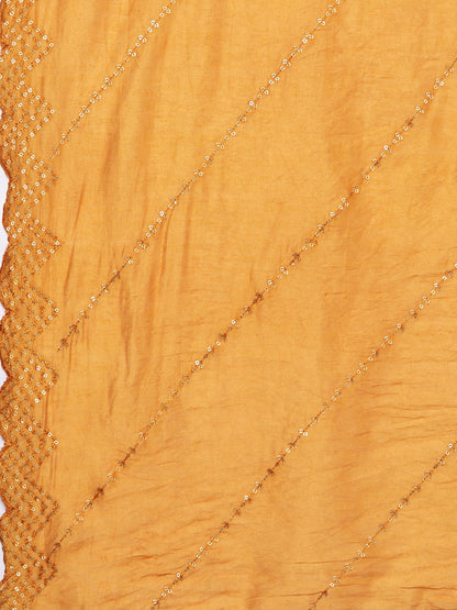Regular Sequinned Kurta with Trousers Dupatta