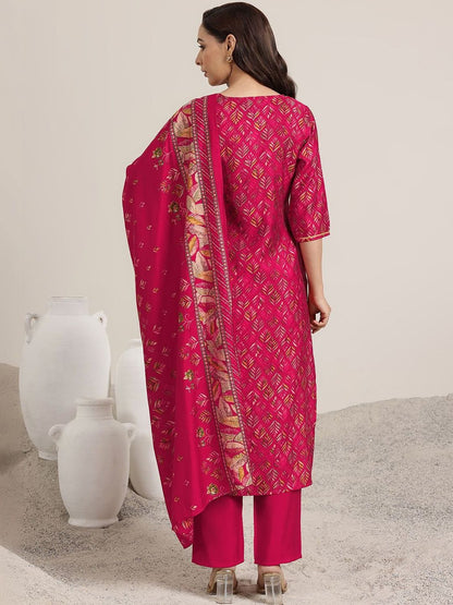 Women Ethnic Motifs Printed Regular Mirror Work Kurta with Trousers & With Dupatta