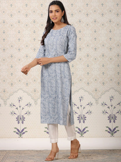 Dhiyona OD  Printed Round Neck Straight Kurta