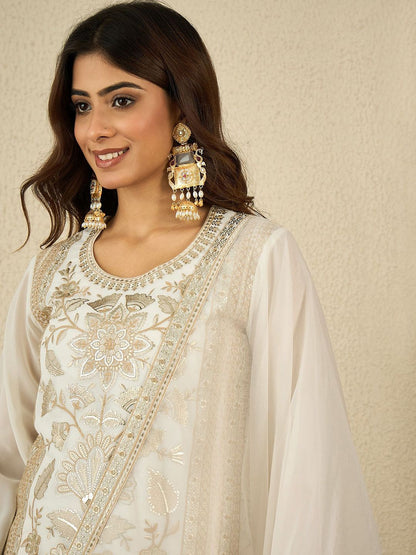 Dhiyona IN Women Ethnic Motifs Embroidered Kurta with Palazzo & Dupatta
