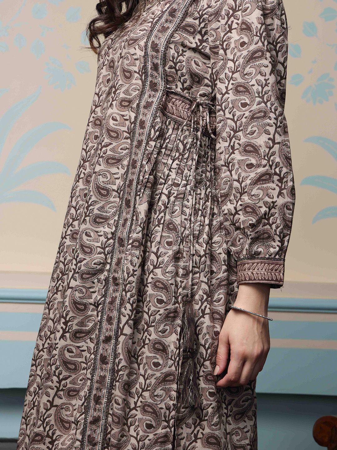 Dhiyona IS Women's Kalamkari Printed Kurta with Trouser & Dupatta