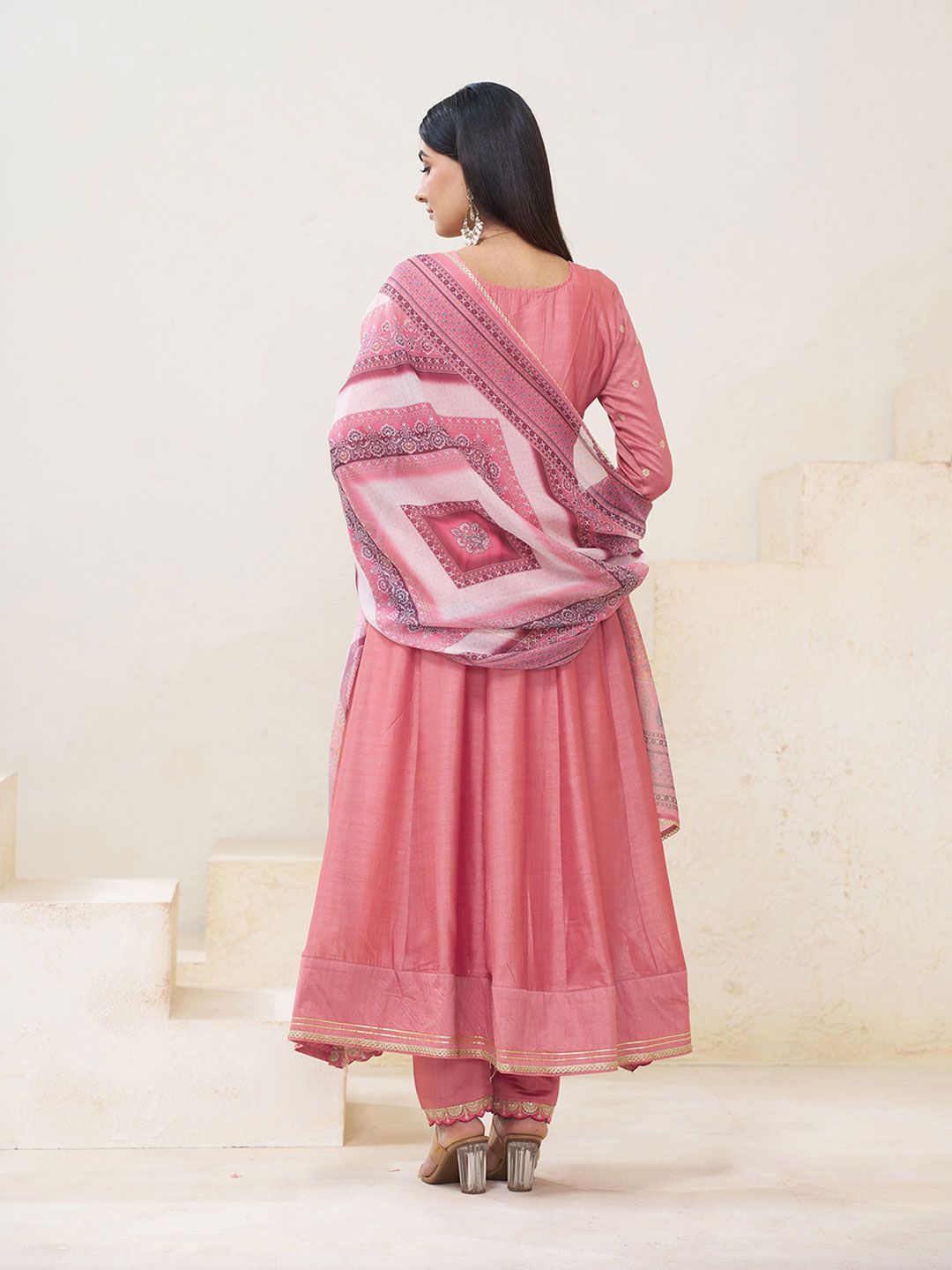Dhiyona CH Women Ethnic Motifs Embroidered Kurta with Trousers & Dupatta