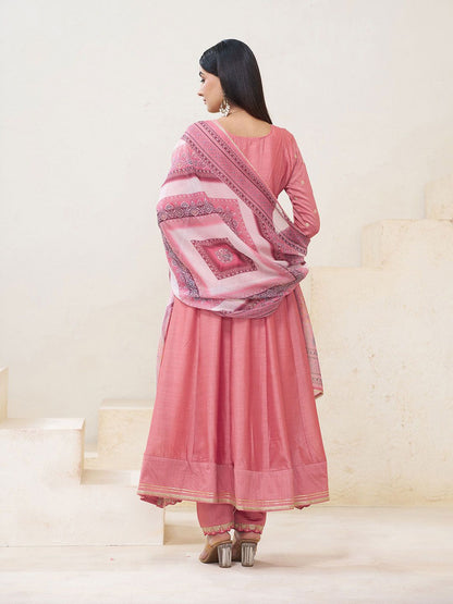 Dhiyona CH Women Ethnic Motifs Embroidered Kurta with Trousers & Dupatta