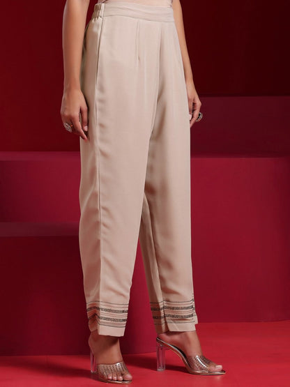 Dhiyona LL Striped Regular Beads and Stones Kurta with Palazzos & With Dupatta