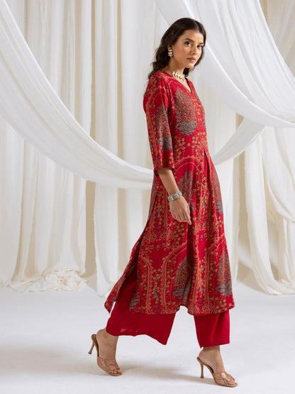 Bakul Scarlet Printed Kurta Pant set
