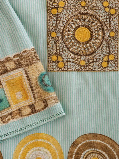 Virosh softblue cotton kurta pant set
