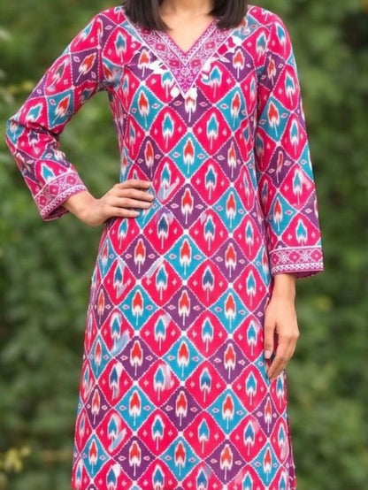 Aranya Ikat Print Premium Pure Cotton Suit Set