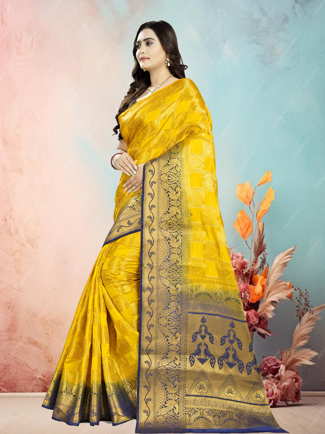 Dhiyona RV Women's Banarasi Silk With Jacquard Print Saree  ( KVD682 )