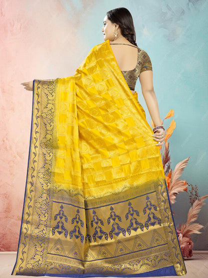 Dhiyona RV Women's Banarasi Silk With Jacquard Print Saree  ( KVD682 )