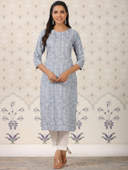Dhiyona OD  Printed Round Neck Straight Kurta