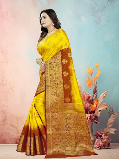Dhiyona RV Women's Banarasi Silk With Jacquard Print Saree  ( KVD686 )