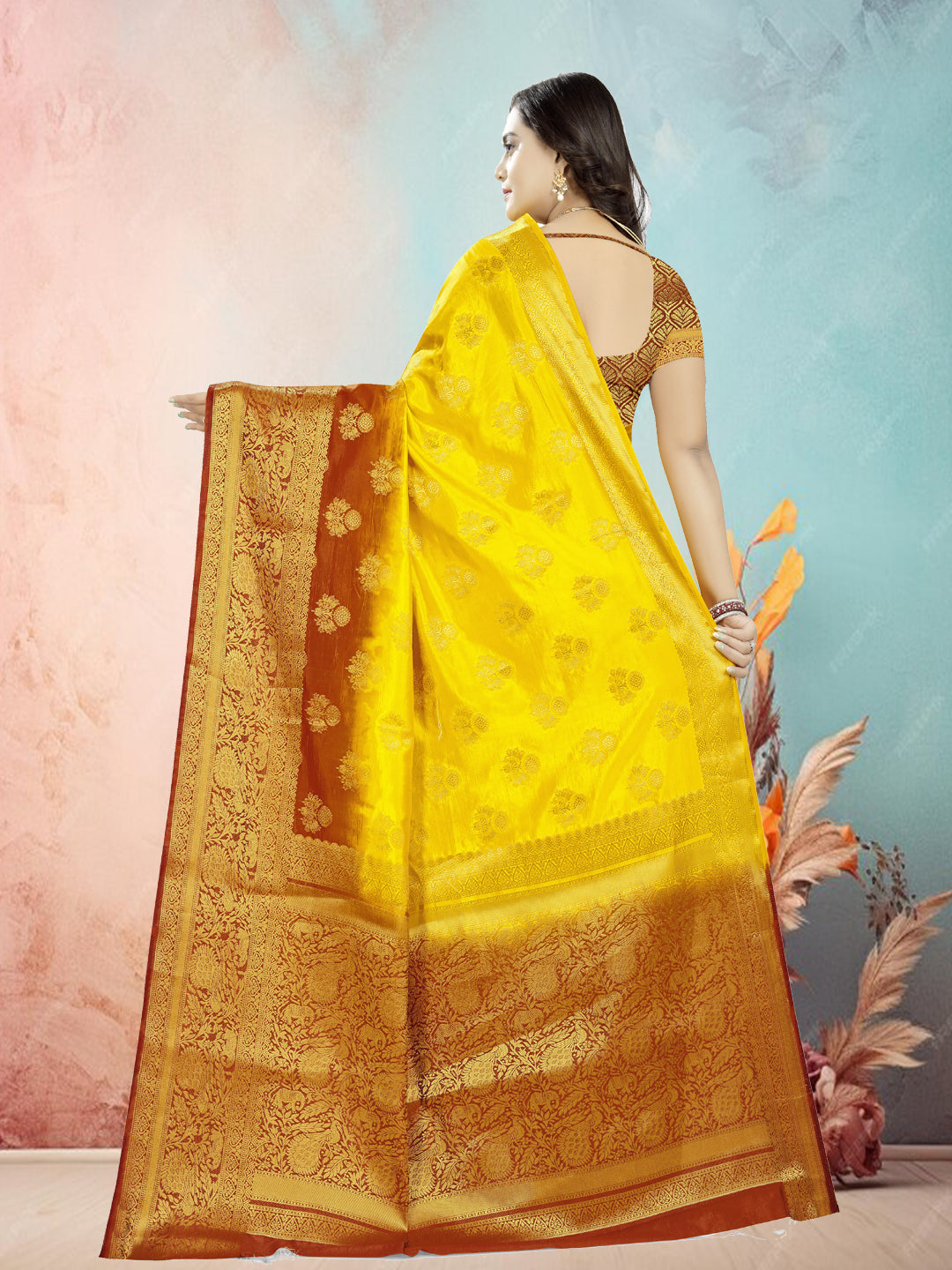 Dhiyona RV Women's Banarasi Silk With Jacquard Print Saree  ( KVD686 )