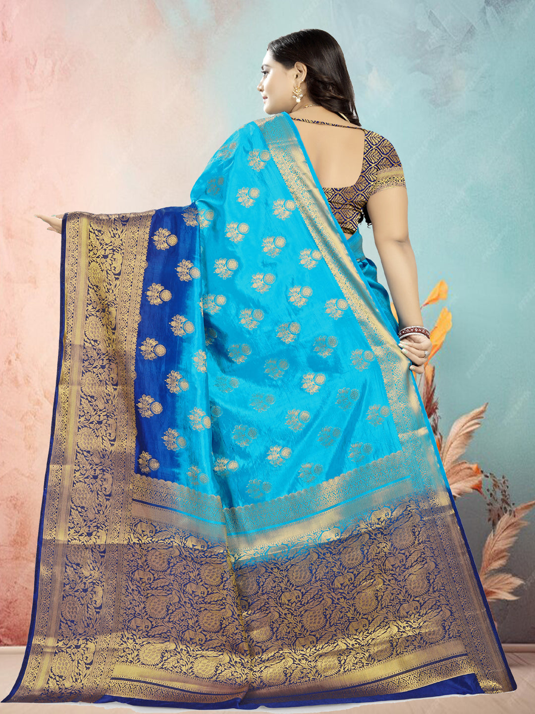 Dhiyona RV Women's Banarasi Silk With Jacquard Print Saree  ( KVD688 )