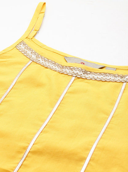 Dhiyona AN Tyohar Collection Gotta Patti Pure Cotton Kurti with Sharara & Dupatta