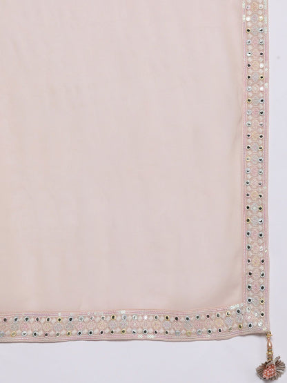Dhiyona LL Floral Embroidered Regular Sequinned Kurti with Palazzos & Dupatta