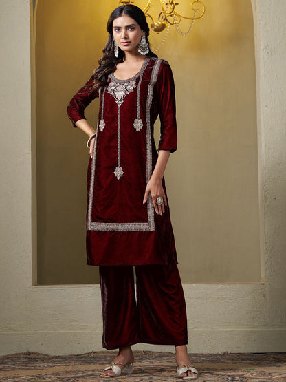 Embroidered Kurta & Trouser With Dupatta