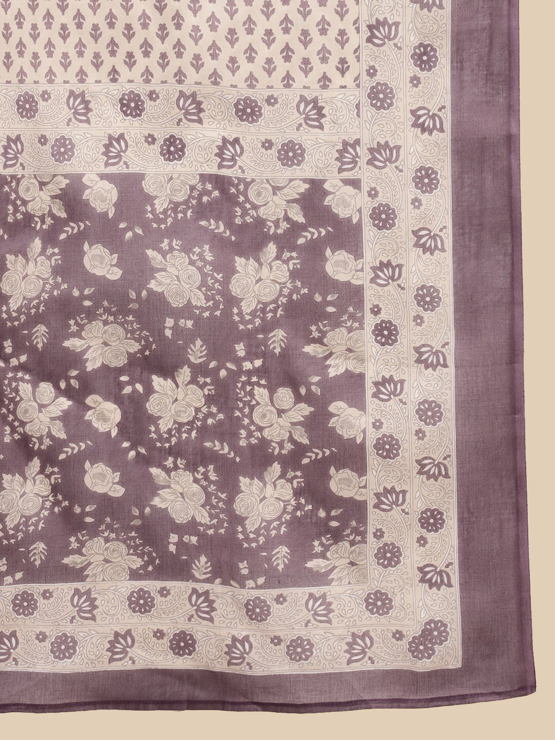 Maroon Floral Printed Pure Cotton Kurta With Trouser & Dupatta
