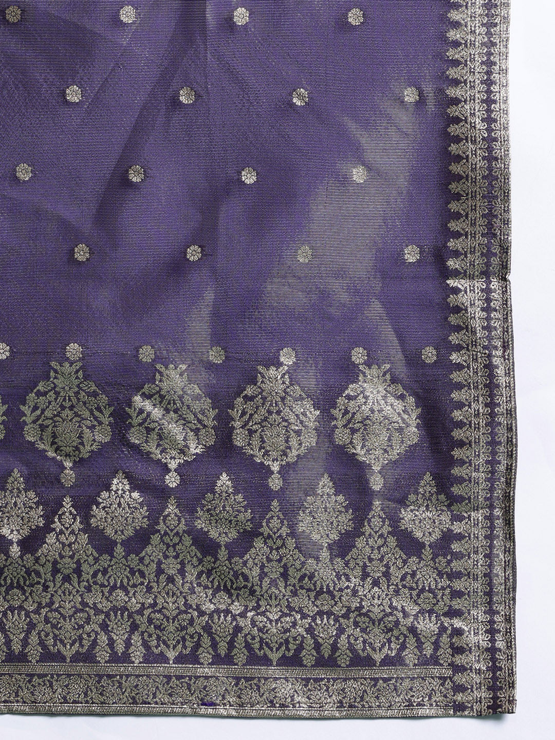 Women Ethnic Motifs Jacquard Zari Kurta with Trousers & With Dupatta