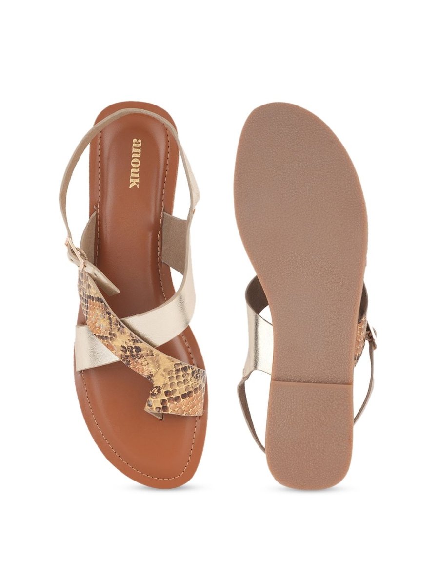 Dhiyona AK Textured Open Toe Flats