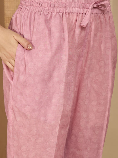 Women Floral Printed Regular Pure Cotton Kurta & Trouser With Dupatta