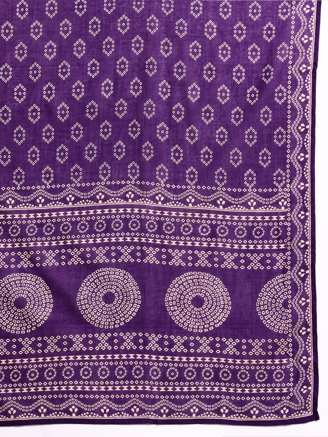 Dhiyona Women's Ethnic Motifs Print Mirror Work Pure Cotton Kurta with Palazzos & Dupatta