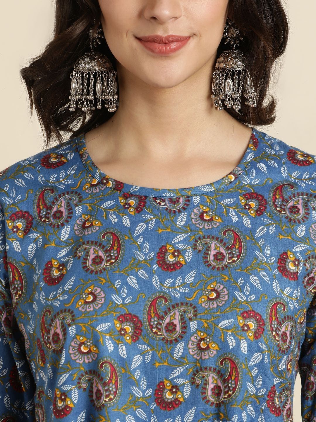 Dhiyona AN Women Ethnic Motifs Printed Panelled Pure Cotton Kurta with Sharara & With Dupatta