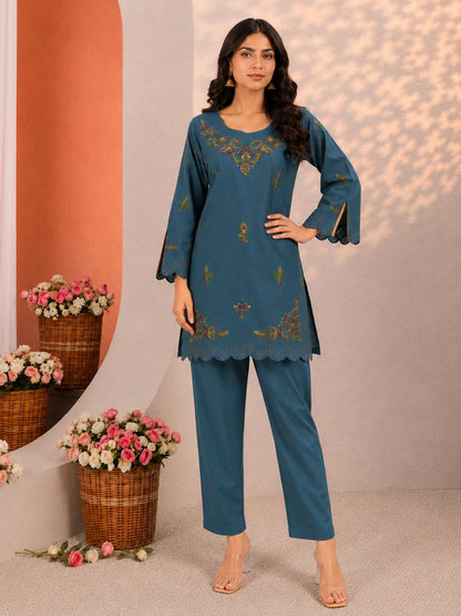 Mayuri Glacier Schiffili Embroidered Co-ord Set