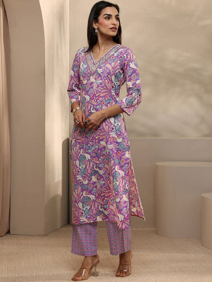 Women Ethnic Motifs Printed Regular Thread Work Kurta with Trousers & With Dupatta