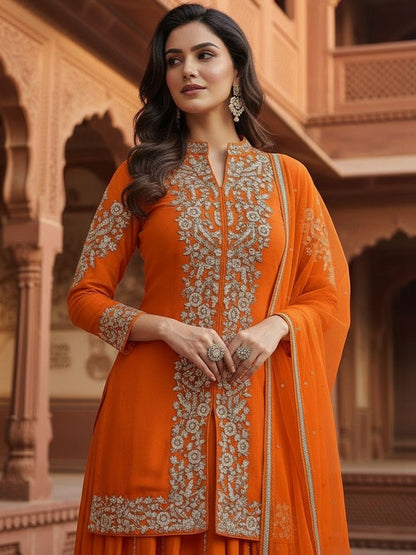 Dhiyona HOP Embellished Kurti & With Dupatta Palazzos Set