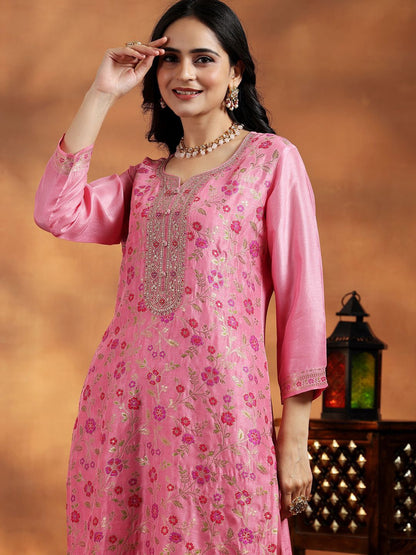 Dhiyona LL Women Floral Regular Kurta with Palazzos & With Dupatta