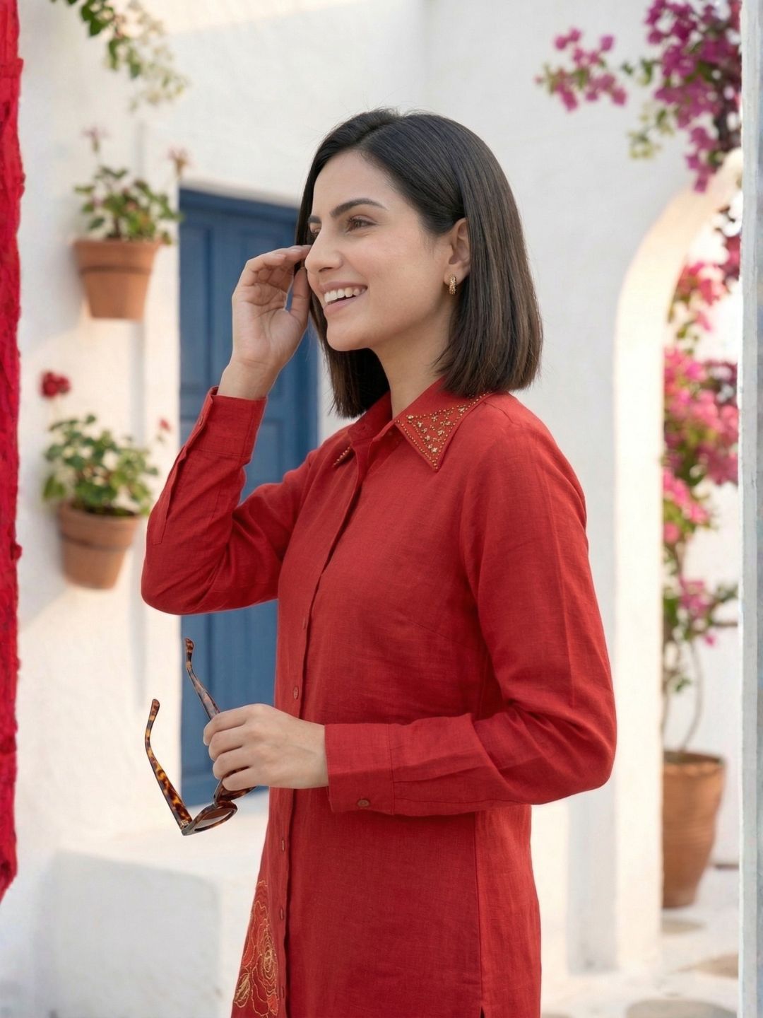 Divya Scarlet Work Co-ord Set