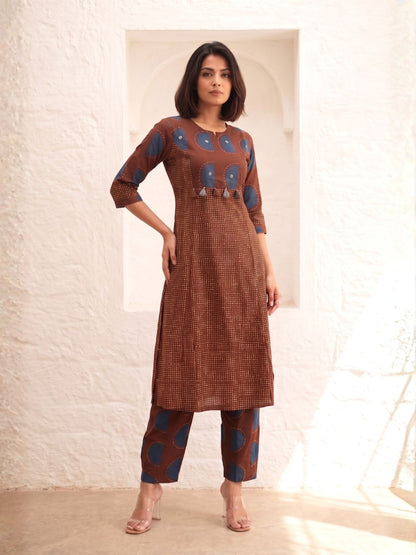 Poppi Choco Cotton Kurta Pant set
