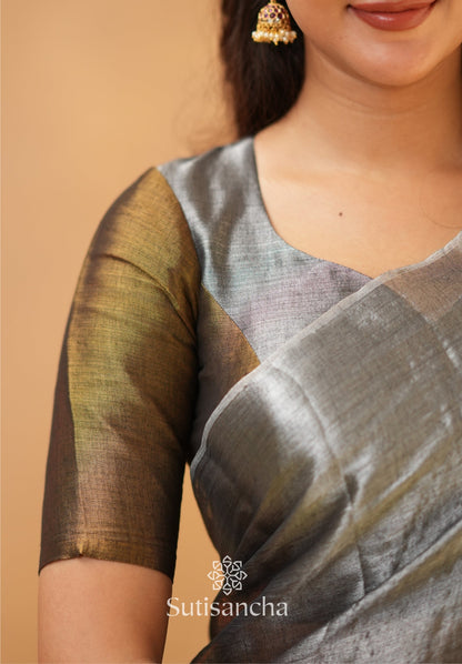 Dhiyona SS Regal Split Elegance Handloom Tissue Cotton Saree