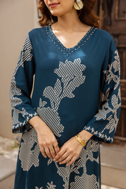 Karen admiral printed cotton kurta pant set