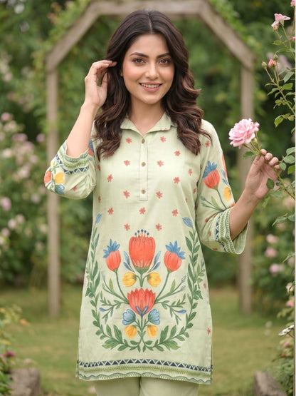 Viyona pista cotton printed co-ord set