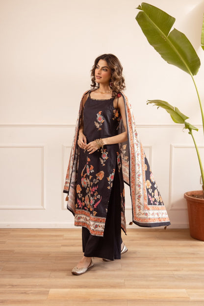 Karen obsidian cotton suit set