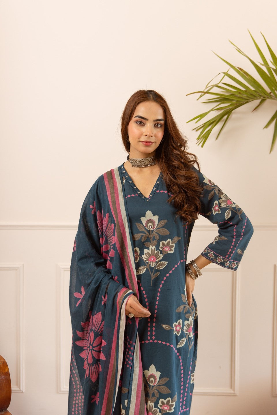 Karen aegean cotton suit set