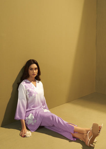Itrh periwinkle applique co-ord set