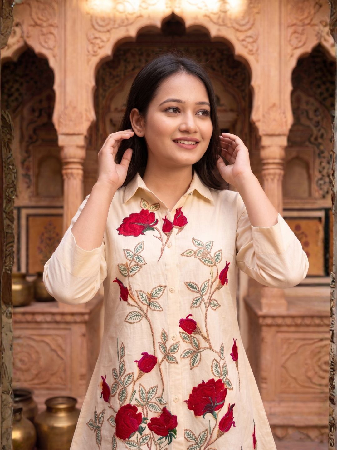 SNEHA ANGEL EMBROIDERED COTTON CO-ORD SET