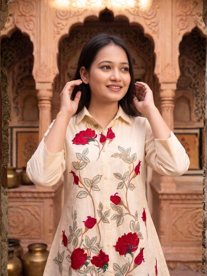 SNEHA ANGEL EMBROIDERED COTTON CO-ORD SET